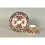 ROYAL CROWN DERBY IMARI COFFEE CAN AND SAUCER, 2451 pattern together with matching side plate, all