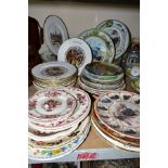 A GROUP OF VARIOUS CABINET, MASONS TABLEWARES etc, to include Coalport Christmas plates 1976-1987