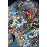 SEVEN BAGS OF COSTUME JEWELLERY