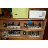 FOUR RODGERS S-100A BASS BOOST TRANSMITTER AMPLIFIER, in a plywood case and a Pro Combo S