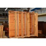 TWO VARIOUS PINE WALL HANGING PLATE RACKS