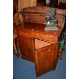 A VICTORIAN WALNUT CHIFFONIER with a single drawer and double cupboard, width 99cm x depth 41cm x