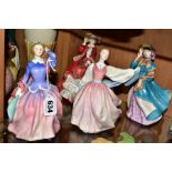 FOUR ROYAL DOULTON FIGURES, 'Blithe Morning' HN2021, 'Gay Morning' HN2135, 'Top O'the Hill'