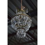 FOUR VARIOUS EARLY 20TH CENTURY CEILING LIGHTS with glass droppers