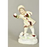 A ROYAL WORCESTER MONTH OF THE YEAR FIGURE, 'December' RW3458, by F G Doughty