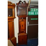 A GEORGE III OAK AND MAHOGANY BANDED LONGCASE CLOCK TRUNK, height 211cm (no movement or clock dial)