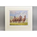 GRAHAM ISOM (BRITISH 1945), 'Turning for Home', a Limited Edition Horse Racing print, 82/500, signed