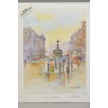 DOUGLAS E. WEST (BRITISH 1931), 'Piccadilly Circus', a Limited Edition print of a Historical