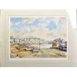 JOHN CHISNALL (BRITISH 1943), 'Mevagissey', a Limited Edition print of The Cornish harbour, 13/