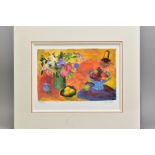 ANN ORAM (SCOTTISH 1956), 'Tuscan Picnic', a Limited Edition print of a colourful still life