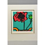 GERRY BAPTIST (BRITISH 1935), 'Poppy', a Limited Edition silk screen print of a flower, 142/195,