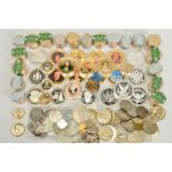 A SHOEBOX OF MIXED COINAGE, to include silver proof coins and medals United Nations Peace 1974,