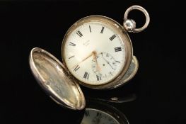 A GEORGE III SILVER FULL HUNTER POCKET WATCH BY BARWISE & SONS, LONDON, fusee movement, duplex