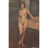 MICHAEL GILBERY (GOLDBERG) (BRITISH 1913-2000), a full length study of a female nude, oil on canvas,