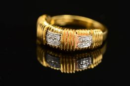 AN 18CT GOLD DIAMOND BAND RING, estimated diamond weight 0.24ct, ring size L, hallmarked 18ct
