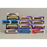 A QUANTITY OF ASSORTED BOXED N GAUGE G.W.R. COACHING STOCK AND VANS, assorted models Dapol, Graham
