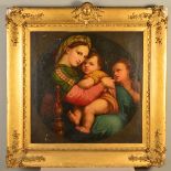 AFTER RAPHAEL (19TH CENTURY SCHOOL), Madonna Della Sedia, oil on canvas, bears handwritten paper