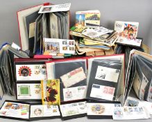 A HUGE COLLECTION OF COVERS AND STAMPS, in two large boxes, one small box and three large bags,