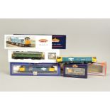 FOUR BOXED OO/HO GAUGE LOCOMOTIVES, comprising Bachmann Class 25, 'Tamworth Castle' No.D7672, B.R.