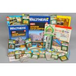 A QUANTITY OF BOXED N GAUGE LINESIDE BUILDINGS AND ACCESSORIES KITS, including Walthers