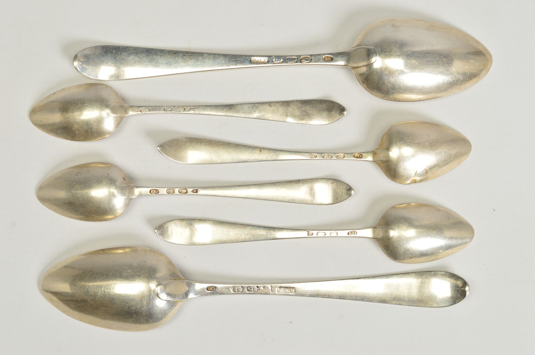 A PART SET OF IRISH GEORGE III SILVER BRIGHT CUT FLATWARE, Celtic point, engraved crest, - Image 2 of 3