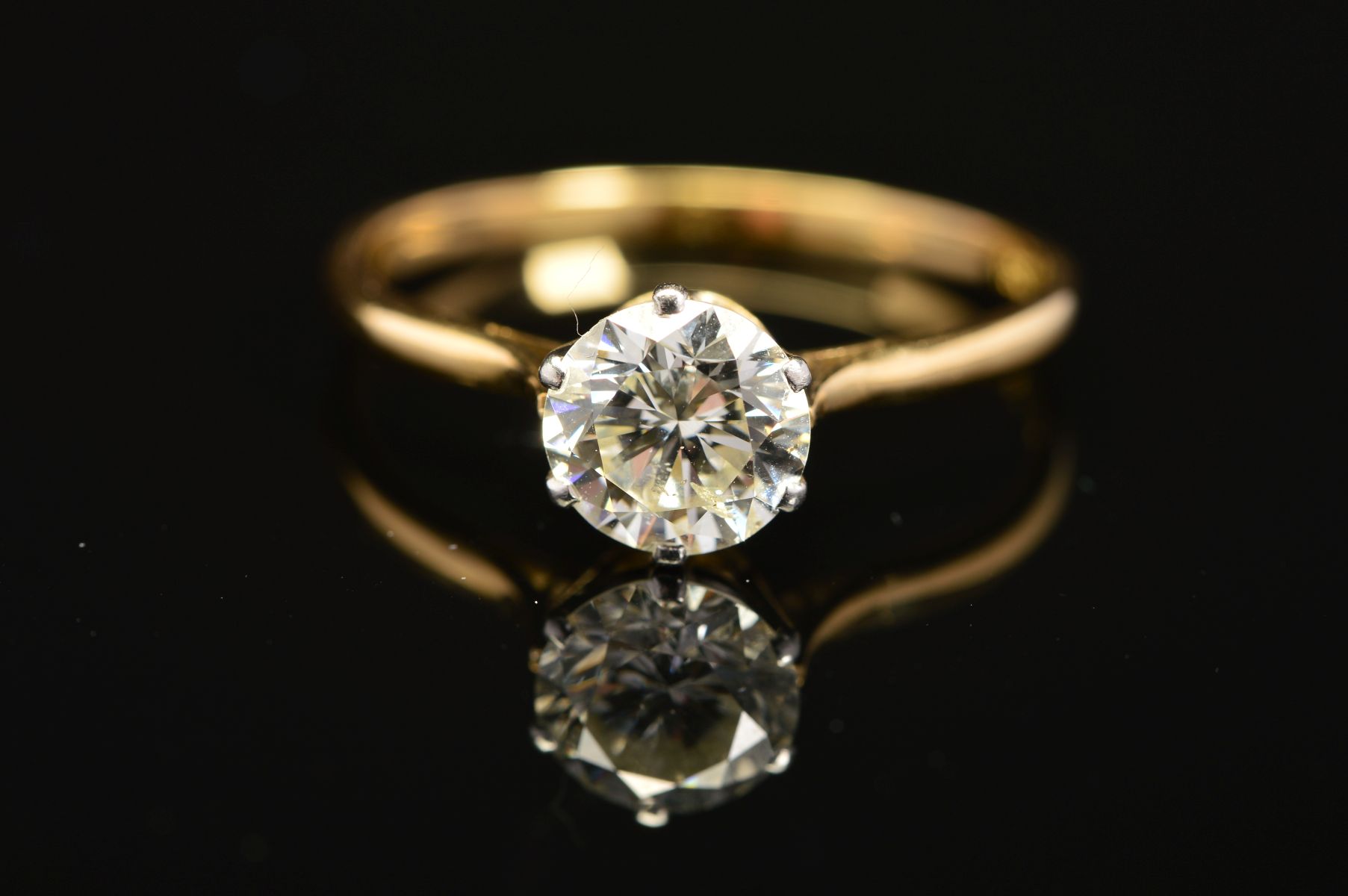 A MODERN SINGLE STONE DIAMOND RING, estimated modern round brilliant cut diamond weight 1.50ct, - Image 2 of 5