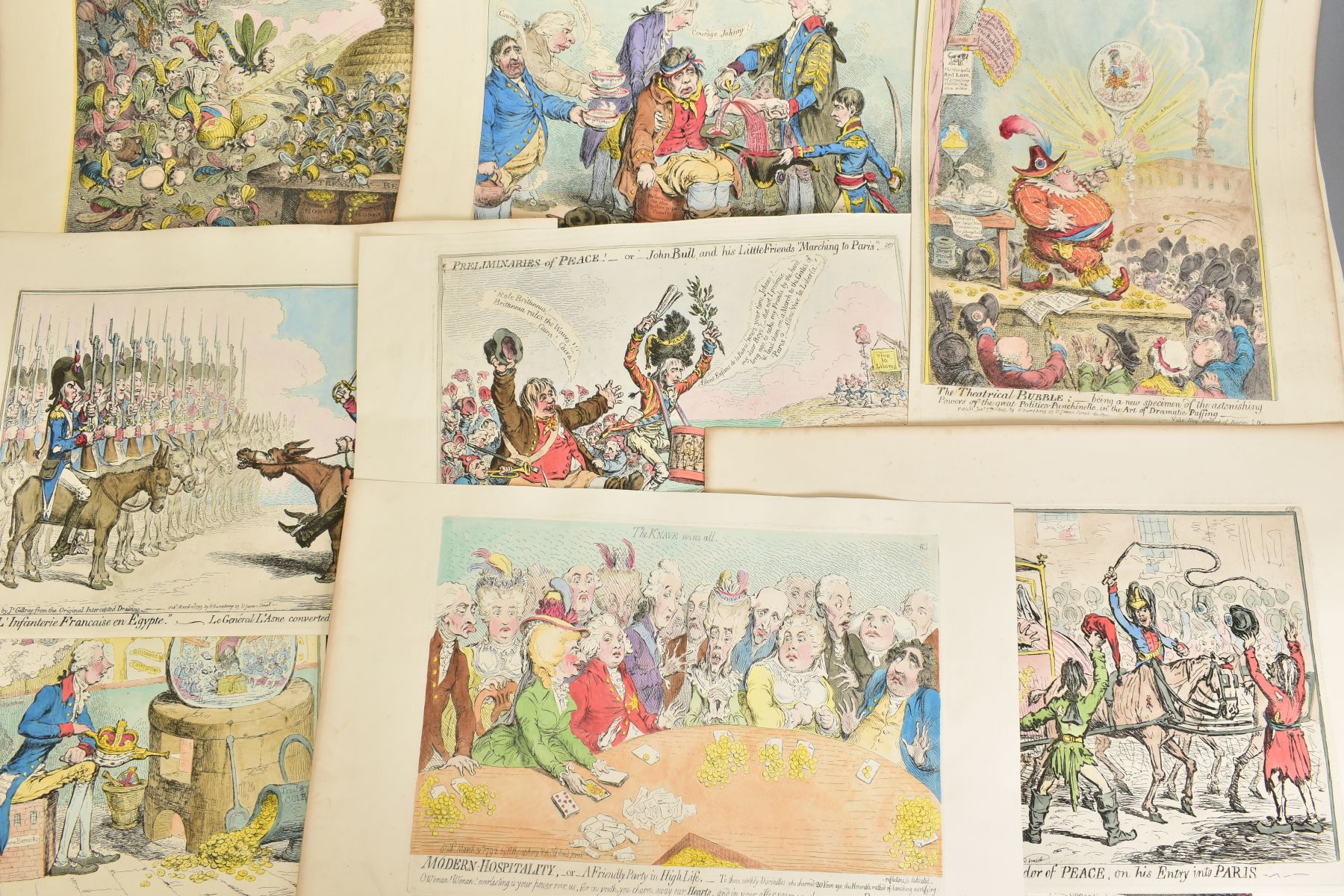 CARICATURES, AFTER JAMES GILLRAY (BRITISH 1757-1815), a collection of numbered double sided - Image 3 of 6