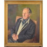 MICHAEL GILBERY (BRITISH 1913-2000), 'Bill Morrison', a half length portrait of a seated gentleman