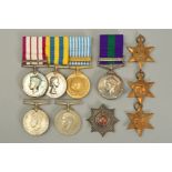 TWO GROUPS OF MEDALS BELIEVED TO BE FROM MEMBERS OF THE SAME FAMILY, the first group 1939-45, Burma,