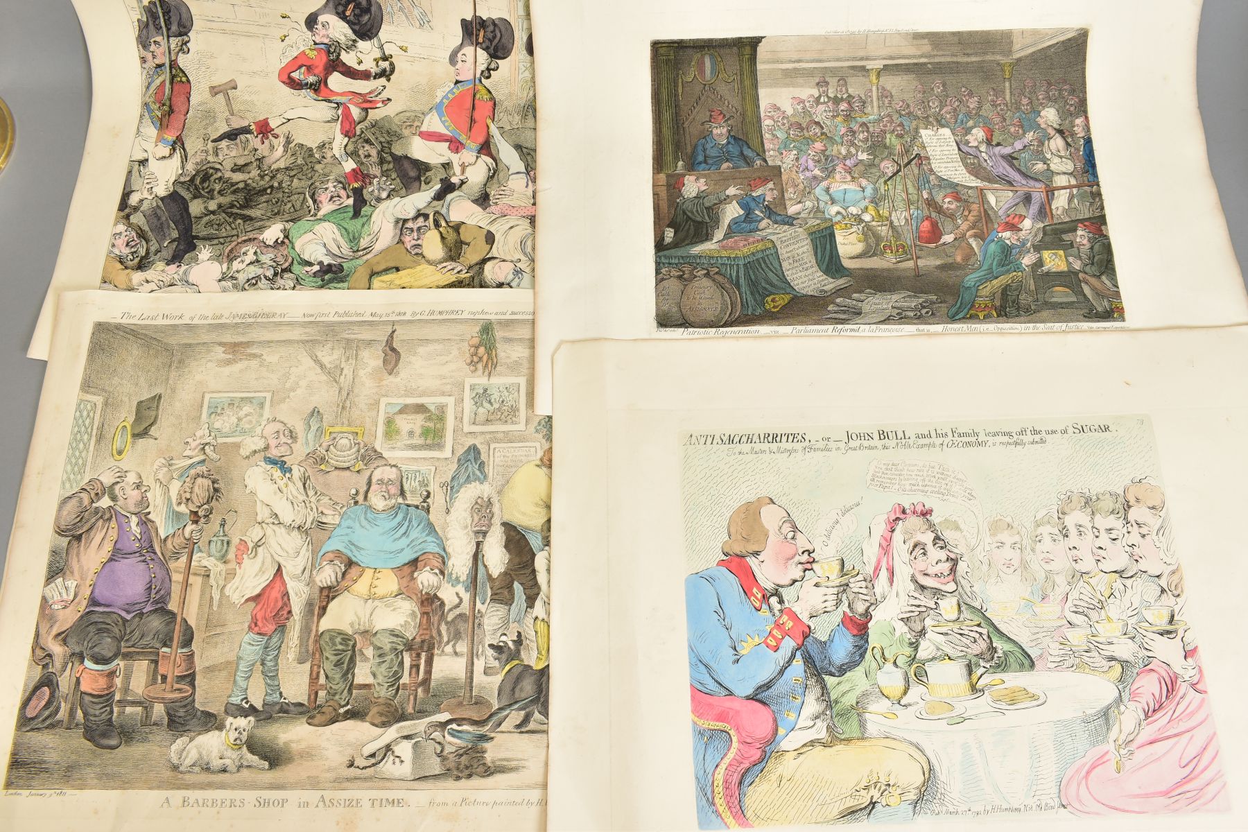 CARICATURES, AFTER JAMES GILLRAY (BRITISH 1757-1815), a collection of numbered double sided - Image 6 of 6