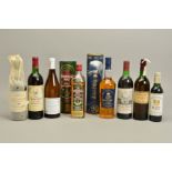 A COLLECTION OF WINE, PORT AND WHISKY, comprising one bottle of Chateau Jacques Blanc Cuvee du
