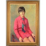 MICHAEL GILBERY (BRITISH 1913-2000), 'Irene', a three quarter length portrait of a seated young