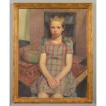 MICHAEL GILBERY (BRITISH 1913-2000), 'Doris', a three quarter length portrait of a seated young girl