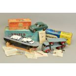 A PART BOXED SHACKLETON FODEN FG 6-WHEEL PLATFORM LORRY AND UNBOXED DYSON 8 TON DRAWBAR TRAILER,