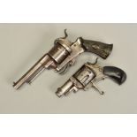 A 7MM PIN-FIRE REVOLVER, bearing Liege proof marks, it is in correct working order, it comes