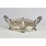 A WMF SILVER PLATED TWIN HANDLED BOWL, model No.352, the sinuous open scrolling handles formed of