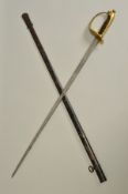 A 20TH CENTURY PATTERN INFANTRY SWORD, with both the blade and handguard marked with peculiar almost