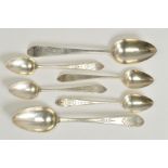 A PART SET OF IRISH GEORGE III SILVER BRIGHT CUT FLATWARE, Celtic point, engraved crest,