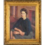 MICHAEL GILBERY (BRITISH 1913-2000), a three quarter length portrait of a seated lady, oil on