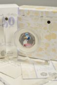 A BOXED ROYAL MINT 2016 BEATRIX POTTER JEMIMA PUDDLE-DUCK SILVER PROOF FIFTY PENCE COIN, with