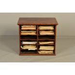 A VICTORIAN ROSEWOOD SET OF SHEET MUSIC SHELVES, rectangular top over twelve open fronted shelves,