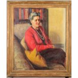 MICHAEL GILBERY (BRITISH 1913-2000), a three quarter length portrait of a seated lady, oil on