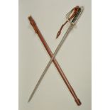 A WWI ERA BRITISH ROYAL ARTILLERY OFFICERS SWORD, believed to be the 1821 pattern, with brown