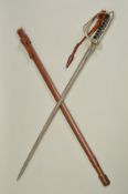 A WWI ERA BRITISH ROYAL ARTILLERY OFFICERS SWORD, believed to be the 1821 pattern, with brown