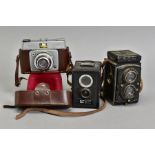A ROLLEIFLEX 4X4 BABY ORIGINAL TLR CAMERA, fitted with a Carl Zeiss Jena Tessar 7.5cm F3.5 and a