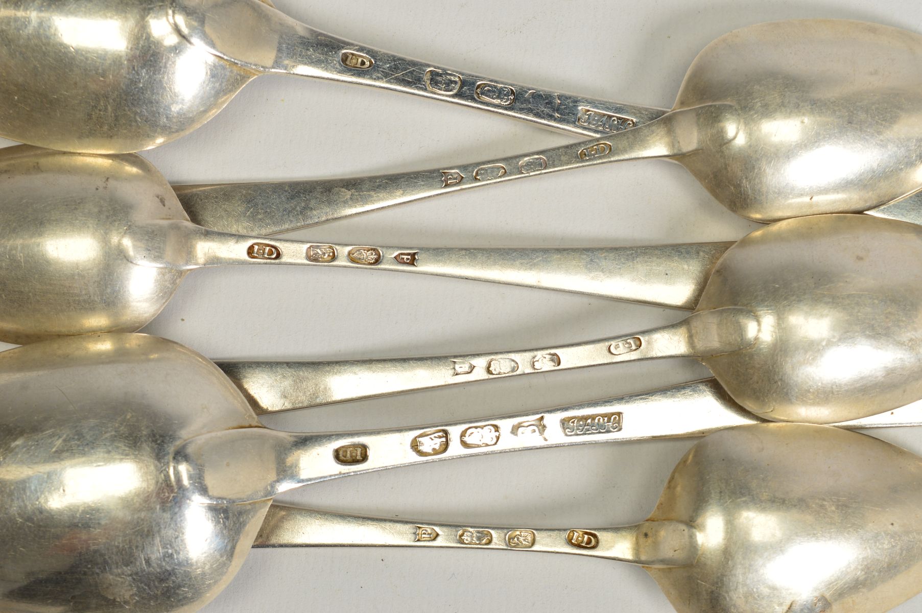 A PART SET OF IRISH GEORGE III SILVER BRIGHT CUT FLATWARE, Celtic point, engraved crest, - Image 3 of 3