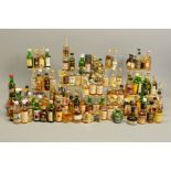 A COLLECTION OF OVER ONE HUNDRED AND FORTY WHISKY 'MINIATURES', including approximately fifty Single