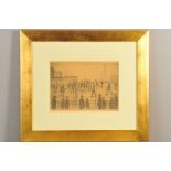 L.S. LOWRY, R.A, (BRITISH 1887-1976), 'The Football Match', a monochrome limited edition print,