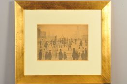 L.S. LOWRY, R.A, (BRITISH 1887-1976), 'The Football Match', a monochrome limited edition print,