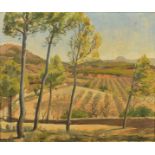 MICHAEL GILBERY (BRITISH 1913-2000), 'Olive Groves, Mallorca', a Spanish landscape, oil on canvas,